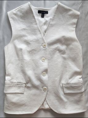 Autres Filles Off-White Tailored Button-Up Vest Size S